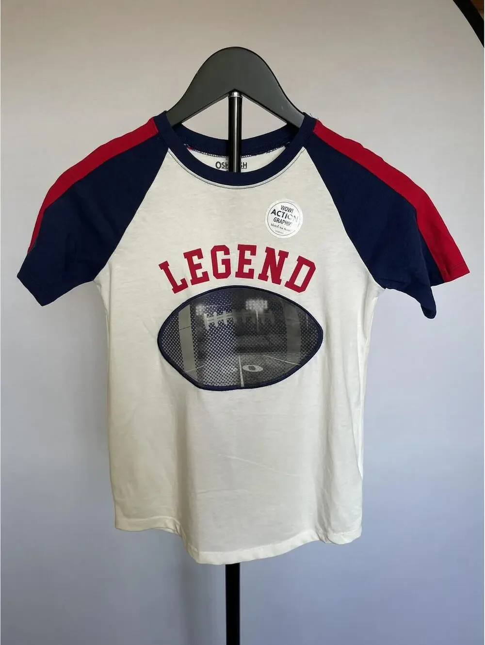 Boys Osh Kosh B'Gosh Legend Raglan Football T-Shirt Size 10 Holograph New